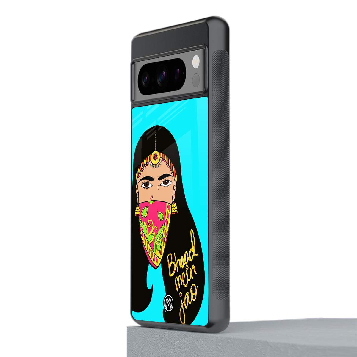 bhaad mein jao back phone cover | glass case for google pixel 8 pro