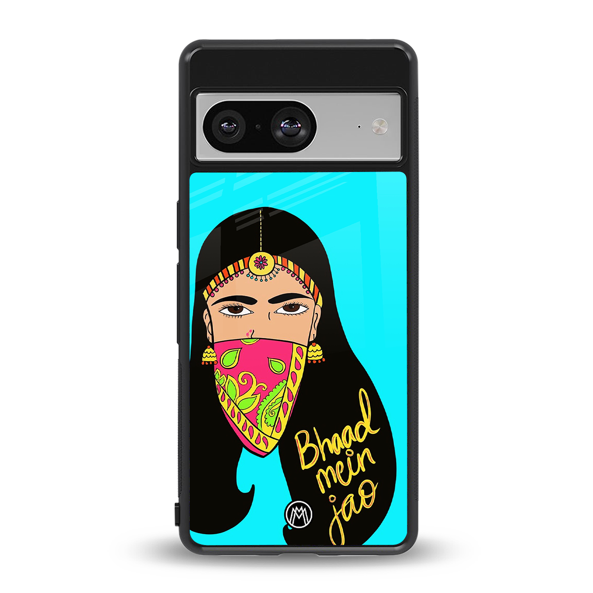 bhaad mein jao back phone cover | glass case for Google Pixel 8