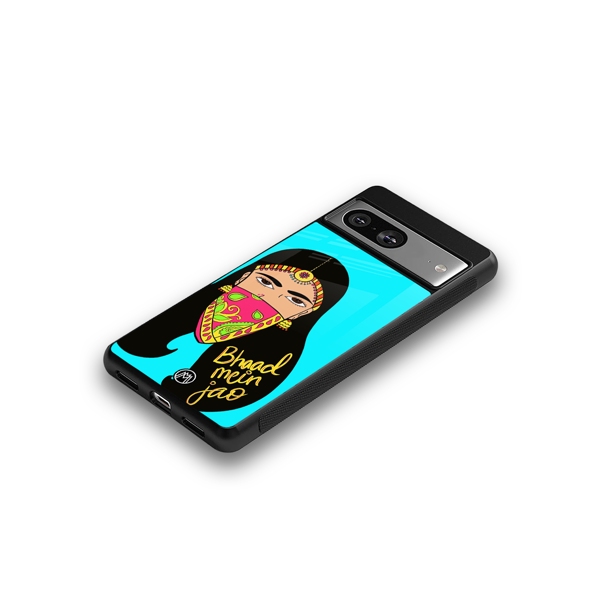 bhaad mein jao back phone cover | glass case for Google Pixel 8