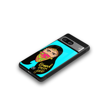 bhaad mein jao back phone cover | glass case for Google Pixel 8