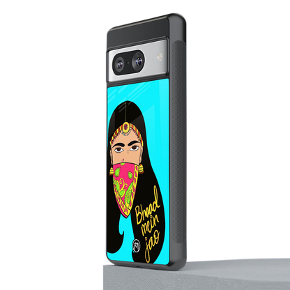 bhaad mein jao back phone cover | glass case for Google Pixel 8