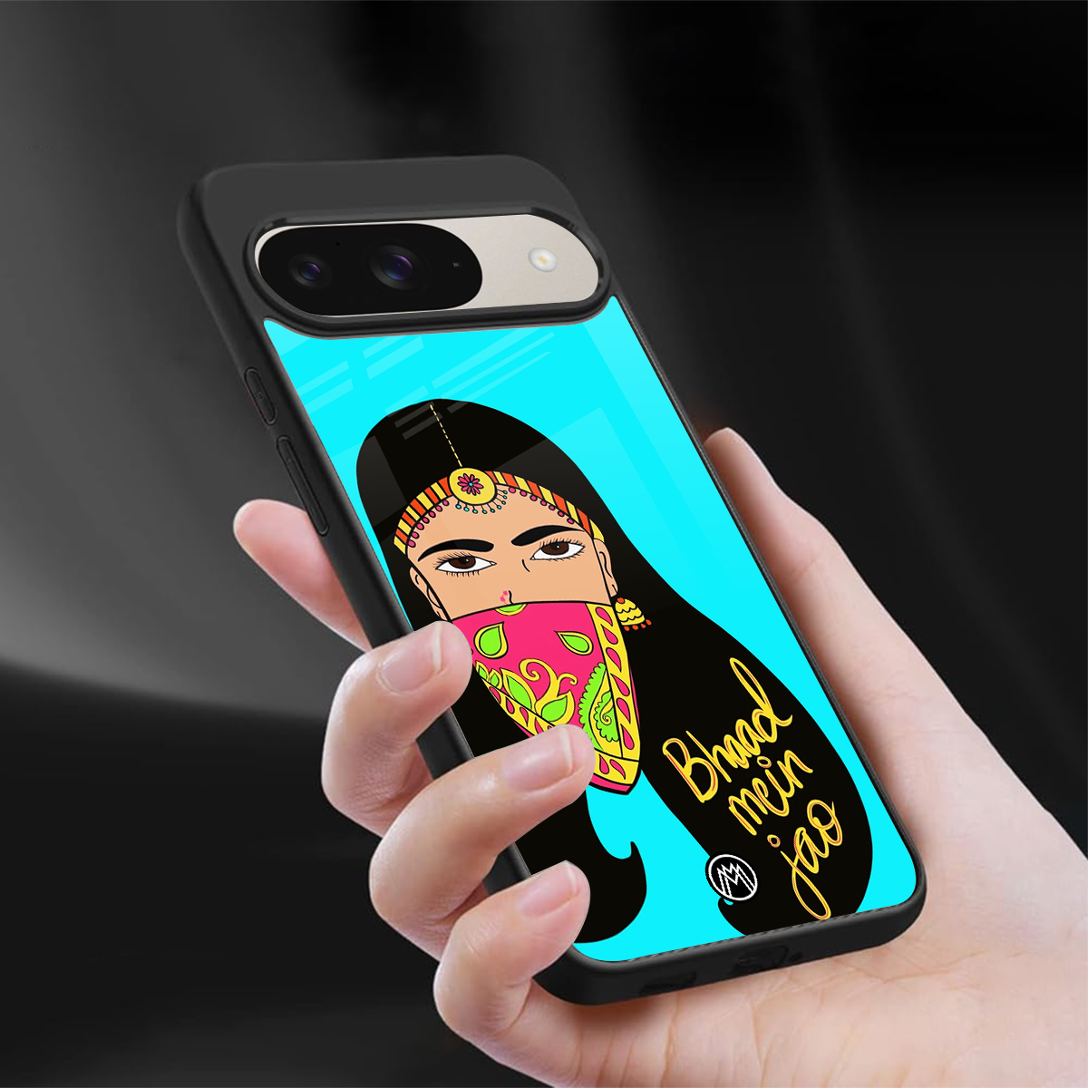 bhaad mein jao back phone cover | glass case for google pixel 9