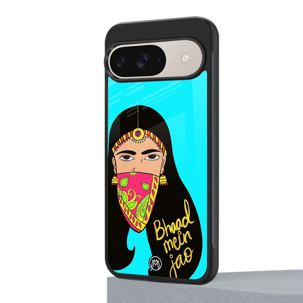 bhaad mein jao back phone cover | glass case for google pixel 9