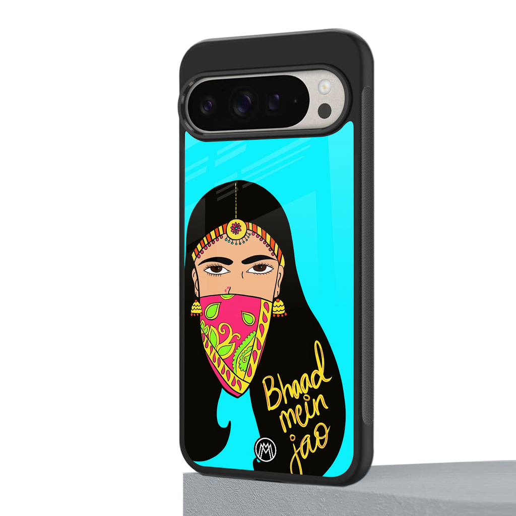 bhaad mein jao back phone cover | glass case for google pixel 9 pro