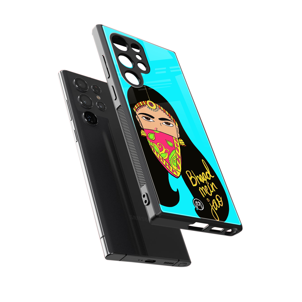 bhaad mein jao back phone cover | glass case for samsung galaxy s24 ultra