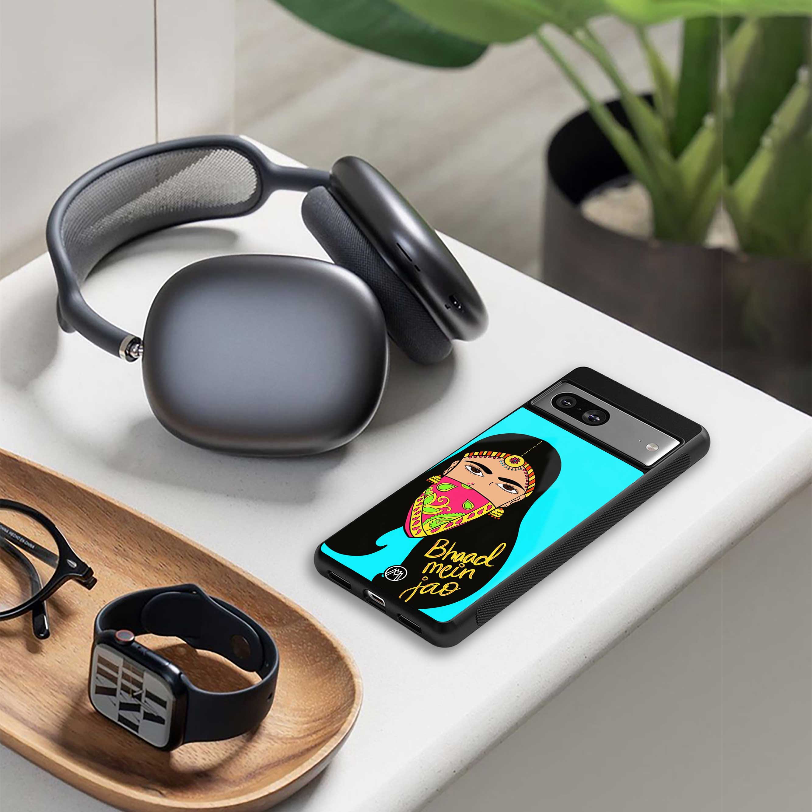 bhaad mein jao back phone cover | glass case for samsung galaxy s24 plus