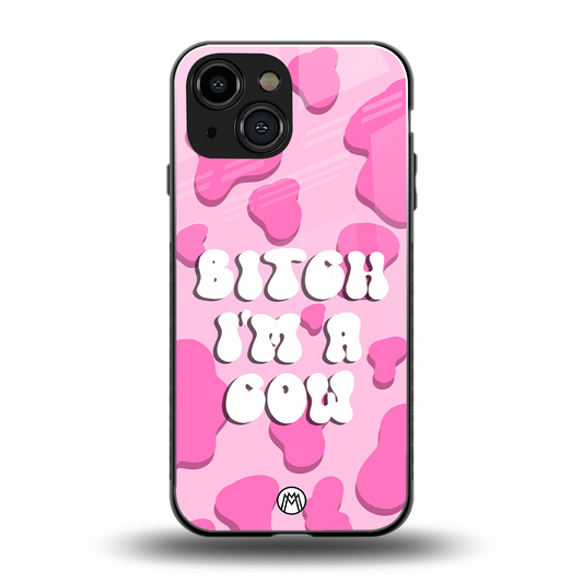 bitch i'm a cow back phone cover | glass case for iphone 13 mini
