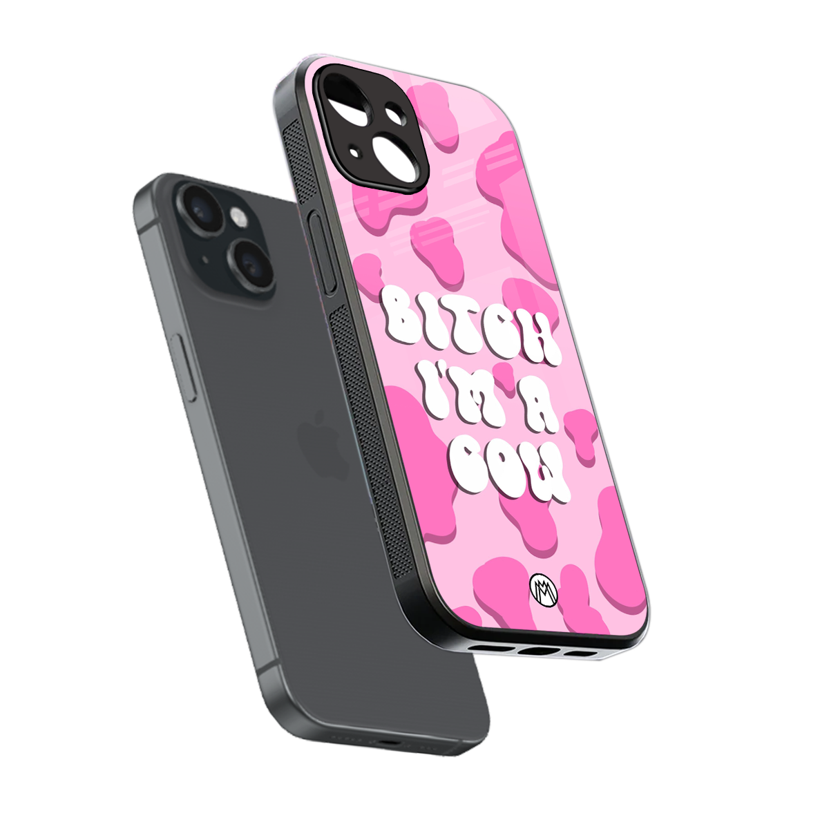 bitch i'm a cow back phone cover | glass case for iphone 13 mini