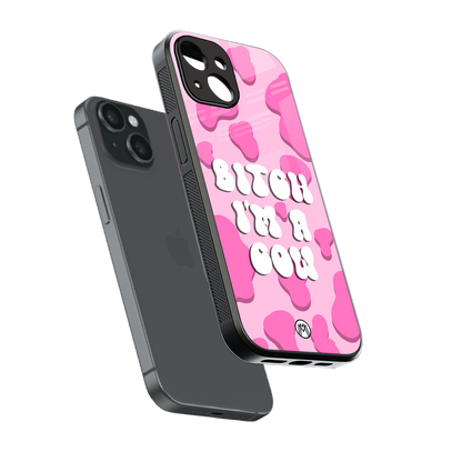 bitch i'm a cow back phone cover | glass case for iphone 13 mini