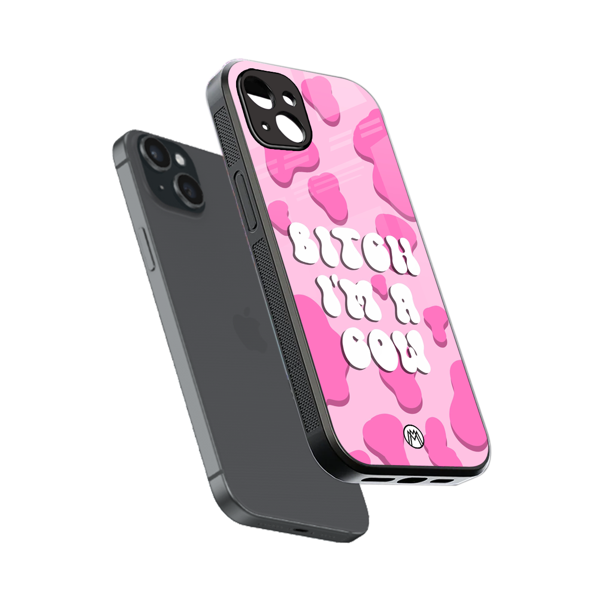 bitch i'm a cow back phone cover | glass case for iphone 15 plus