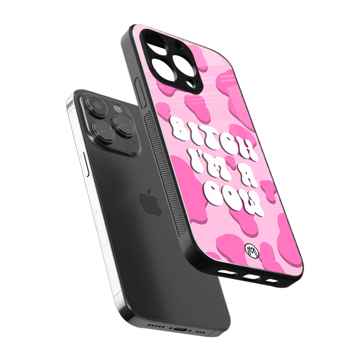 bitch i'm a cow back phone cover | glass case for iphone 15 pro max