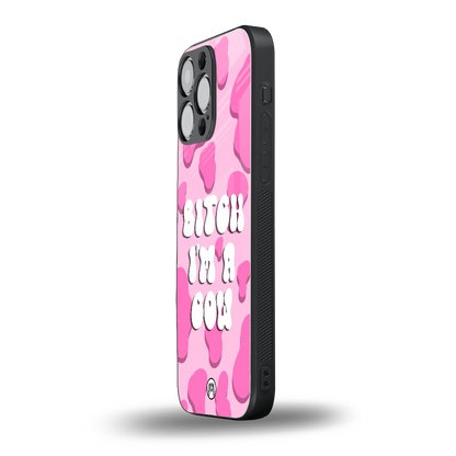 bitch i'm a cow back phone cover | glass case for iphone 14 pro max