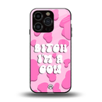 bitch i'm a cow back phone cover | glass case for iphone 15 pro