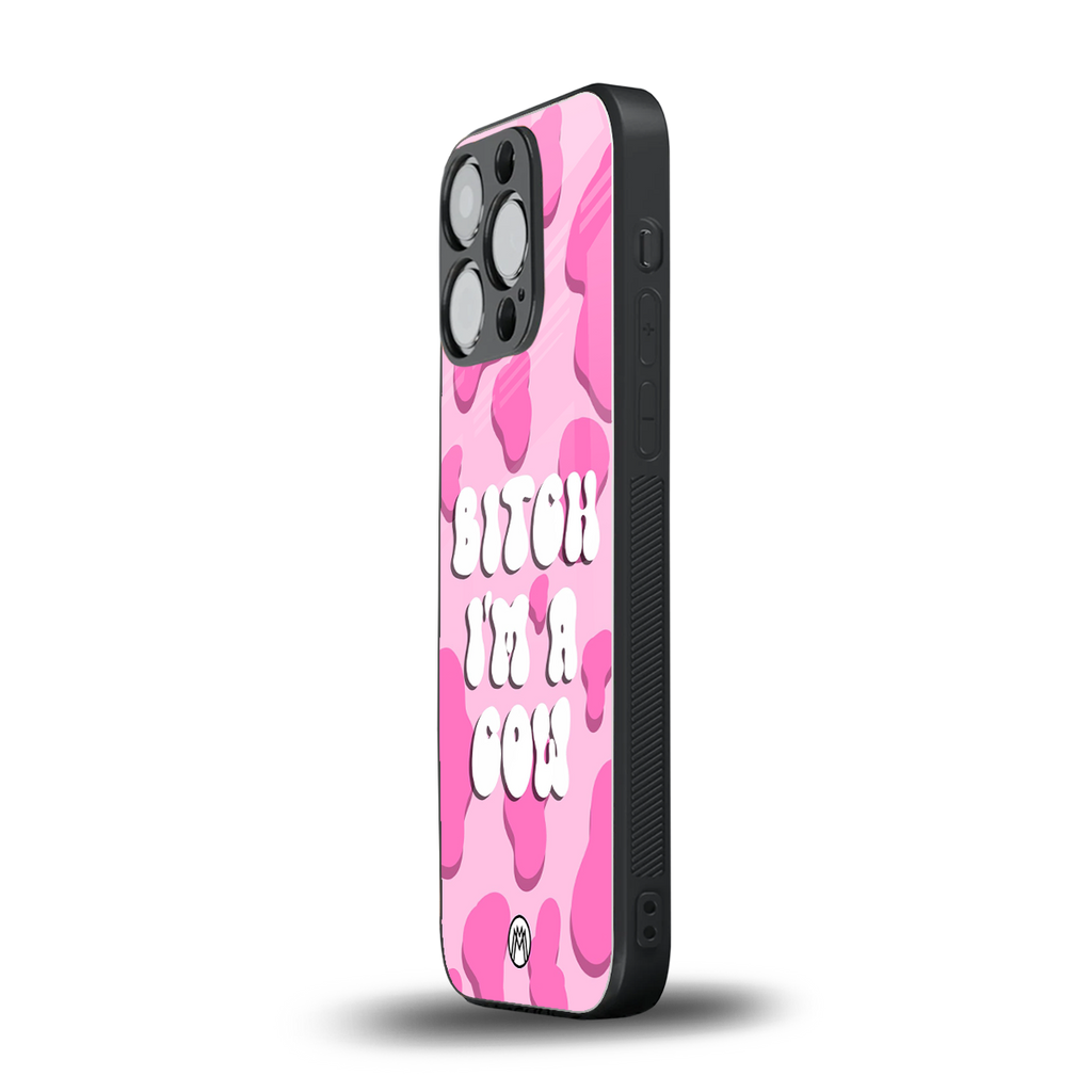 bitch i'm a cow back phone cover | glass case for iphone 15 pro