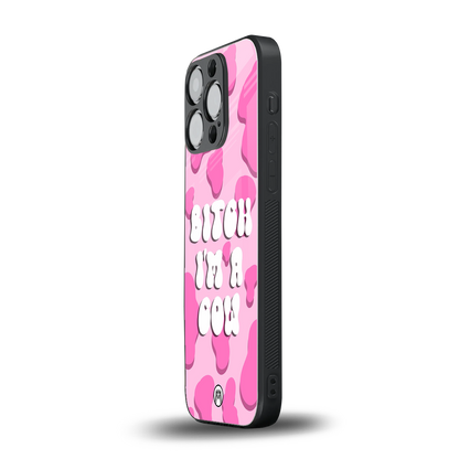 bitch i'm a cow back phone cover | glass case for iphone 15 pro