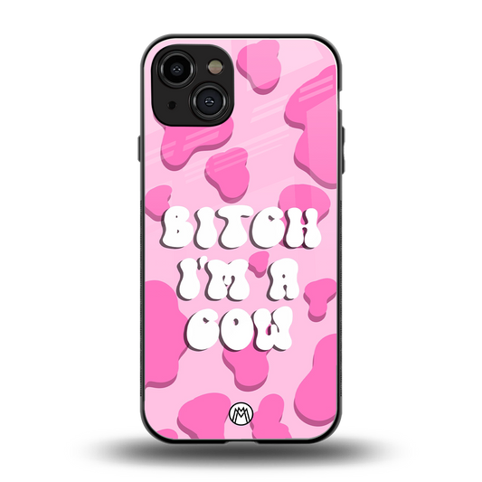 bitch i'm a cow back phone cover | glass case for iphone 14