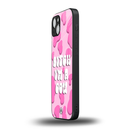 bitch i'm a cow back phone cover | glass case for iphone 14