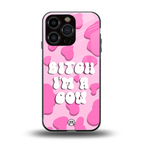 bitch i'm a cow back phone cover | glass case for iphone 16 pro