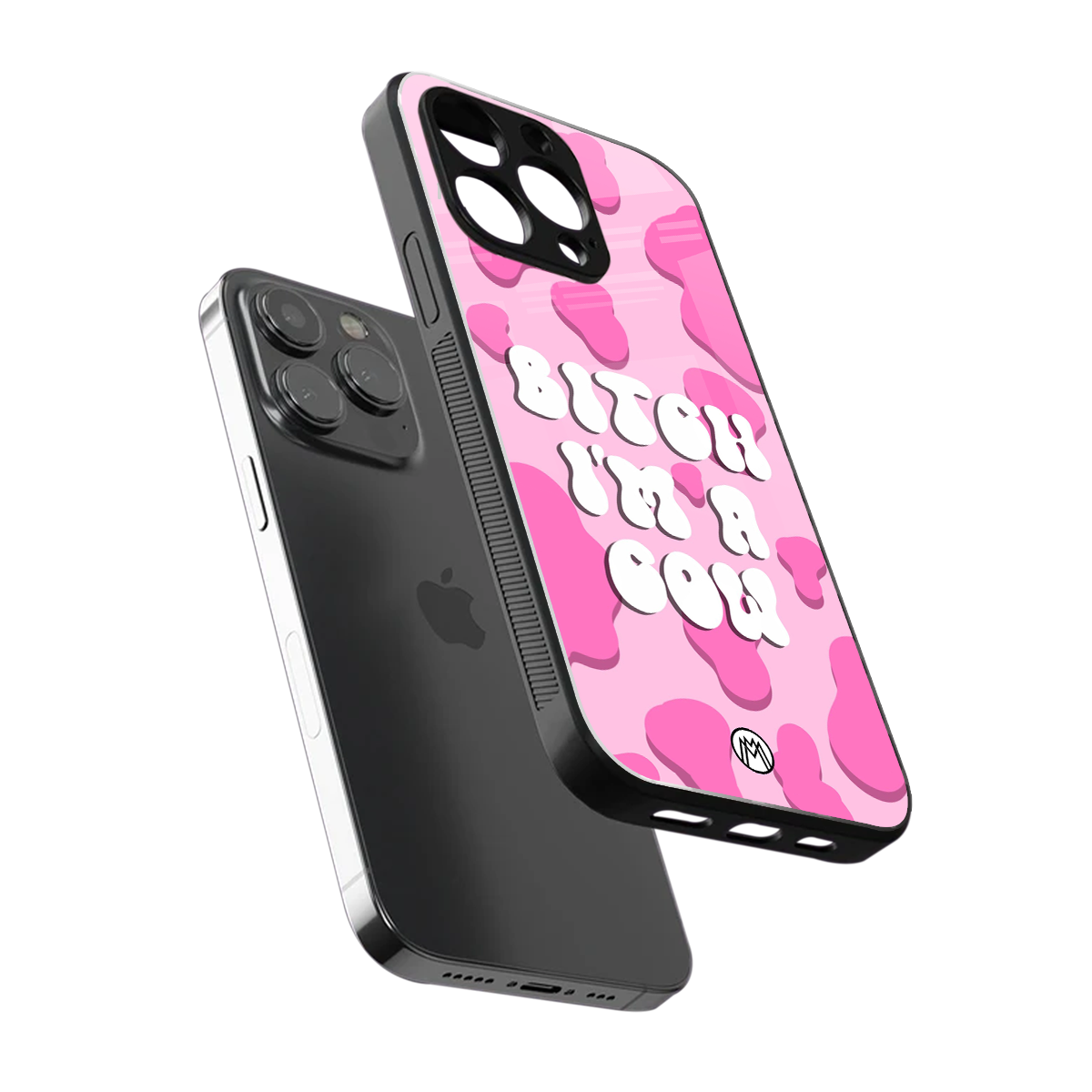 bitch i'm a cow back phone cover | glass case for iphone 16 pro