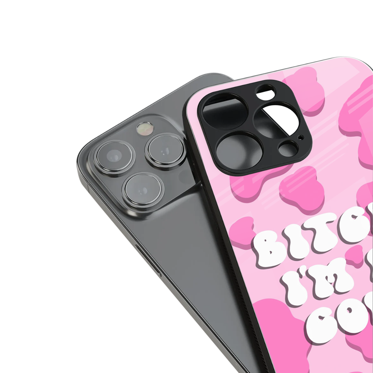 bitch i'm a cow back phone cover | glass case for iphone 16 pro