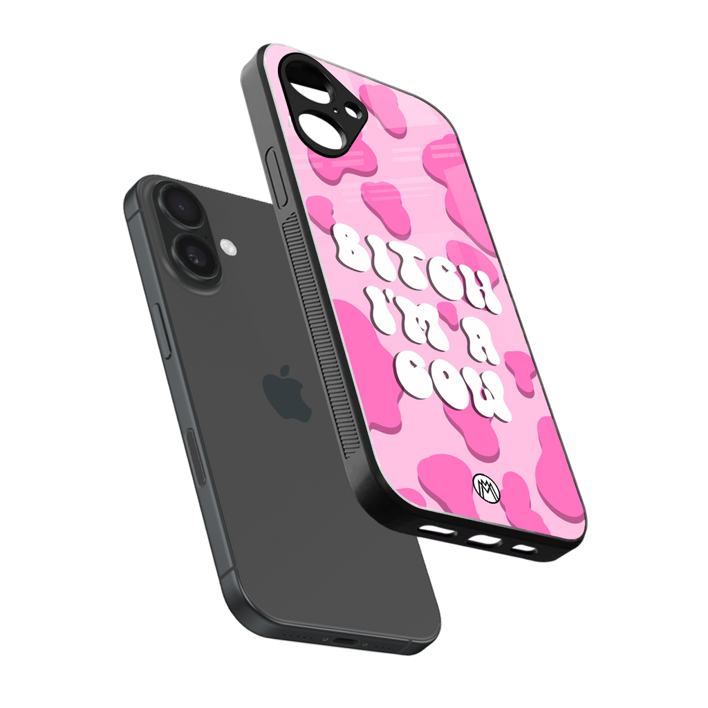 bitch i'm a cow back phone cover | glass case for iphone 16