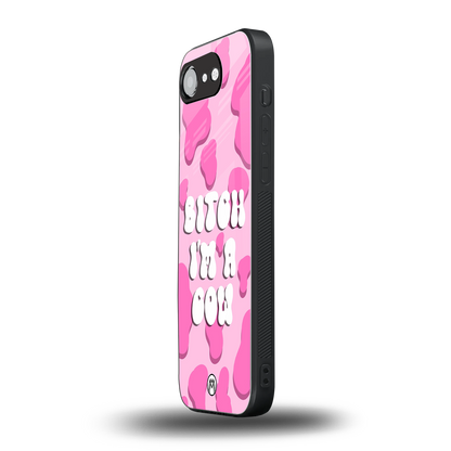bitch i'm a cow back phone cover | glass case for iphone 16e
