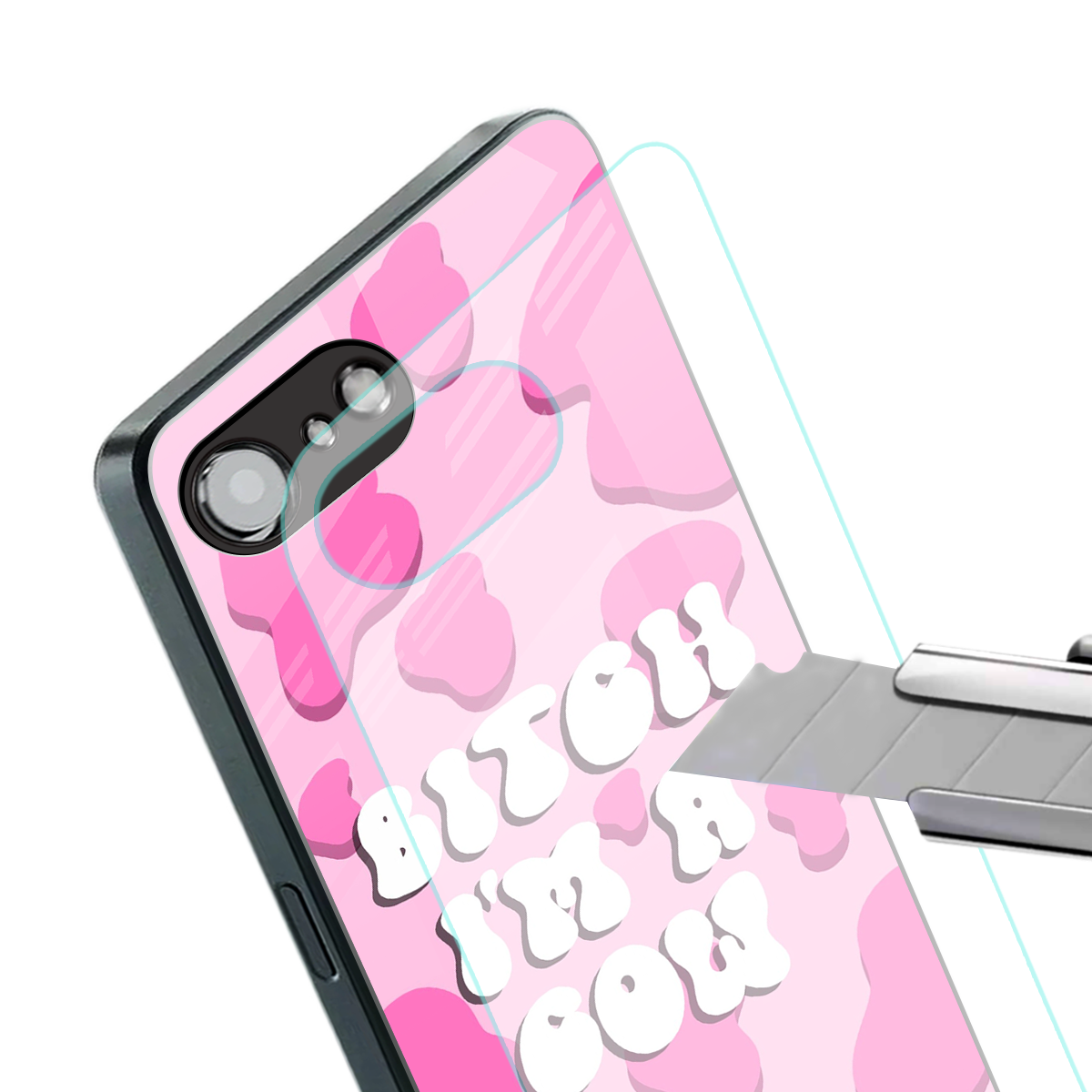 bitch i'm a cow back phone cover | glass case for iphone 16e