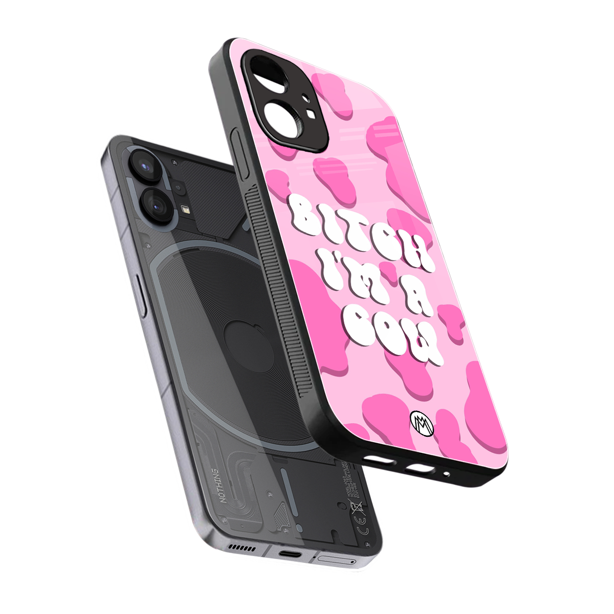 bitch i'm a cow back phone cover | glass case for nothing phone 1