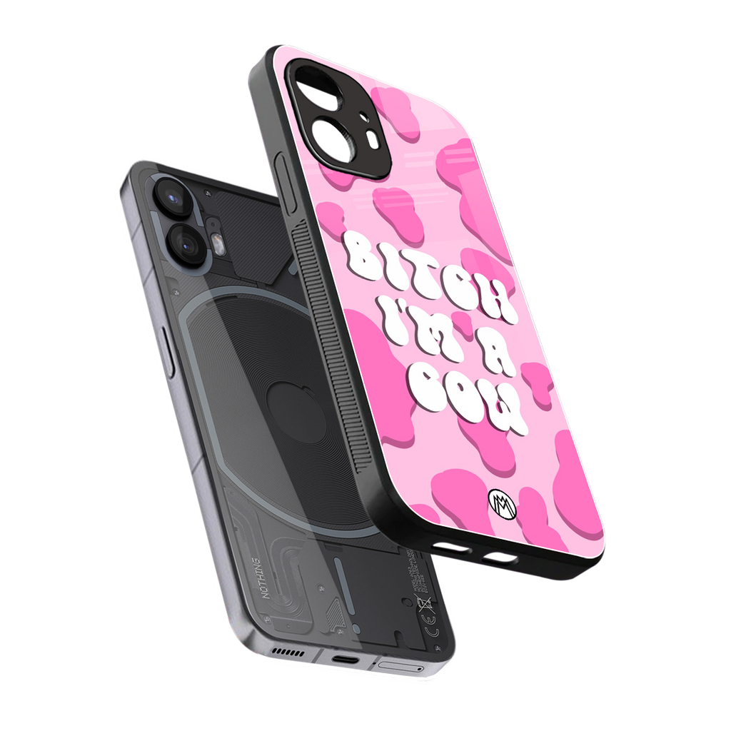 bitch i'm a cow back phone cover | glass case for nothing phone 2