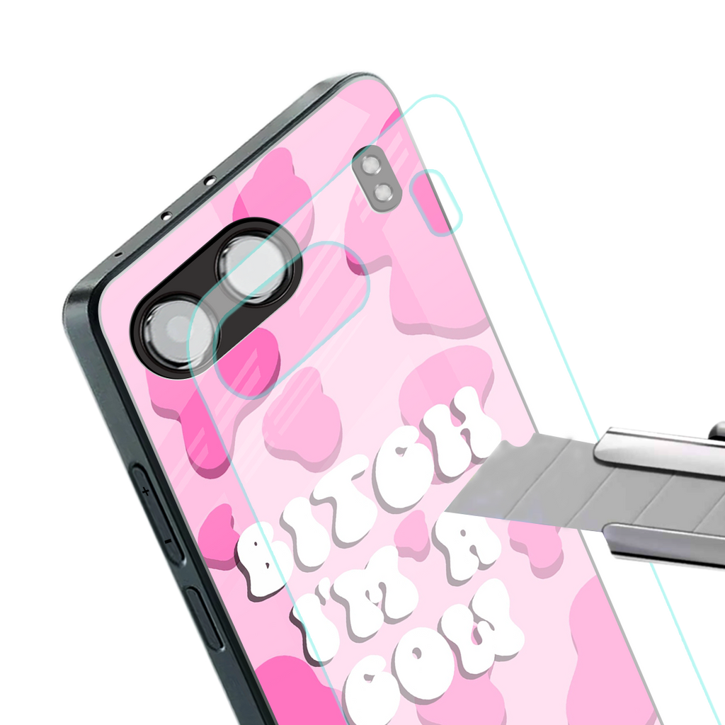 bitch i'm a cow back phone cover | glass case for oneplus nord 4