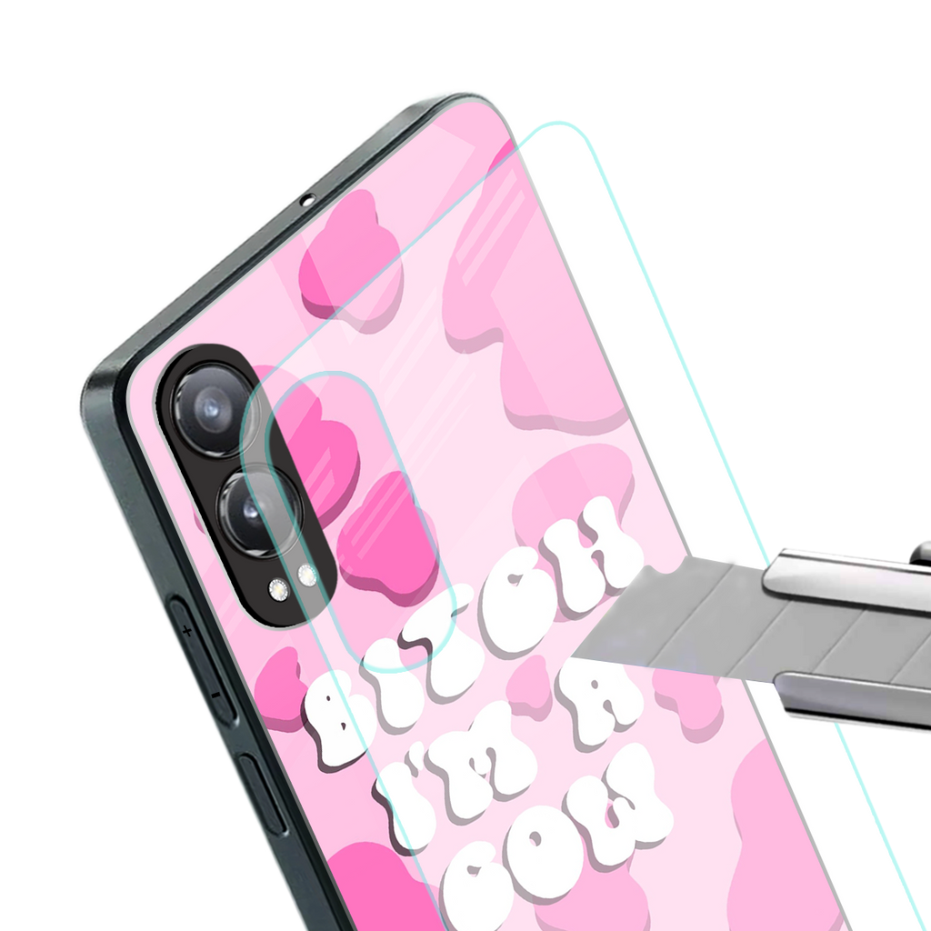 bitch i'm a cow back phone cover | glass case for oneplus nord ce 4 lite