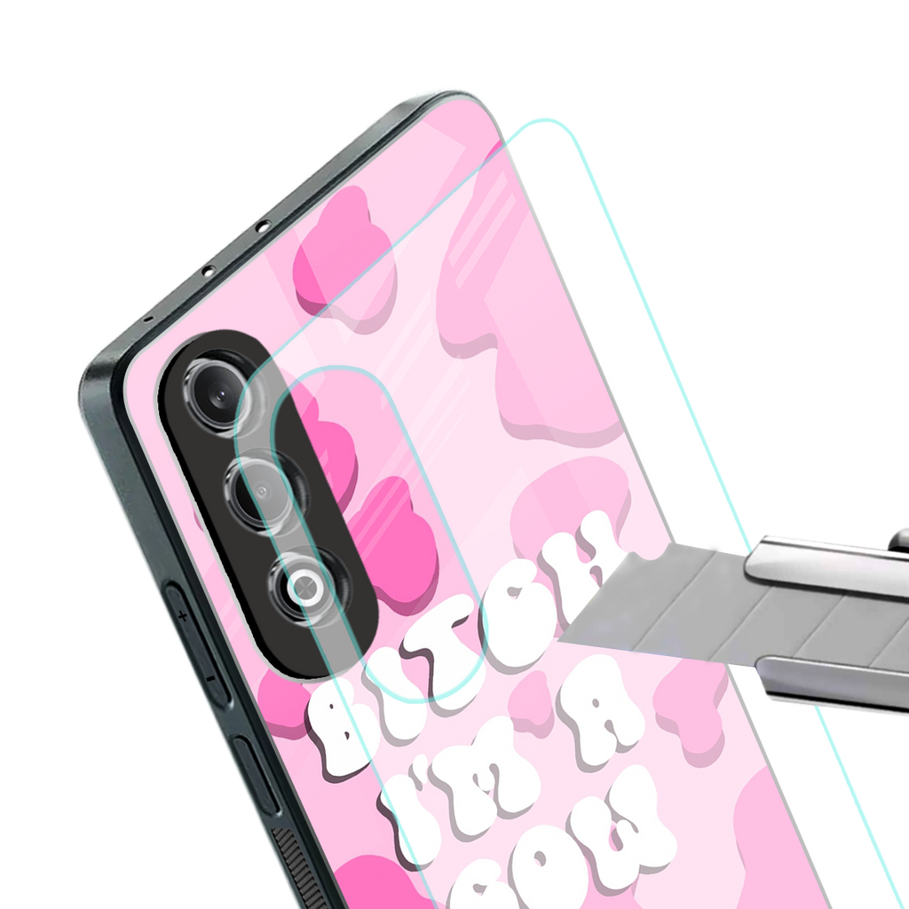 bitch i'm a cow back phone cover | glass case for oneplus nord ce 4