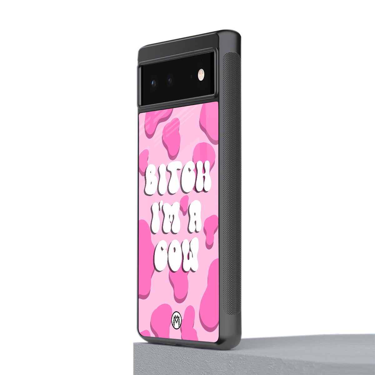 bitch i'm a cow back phone cover | glass case for google pixel 6