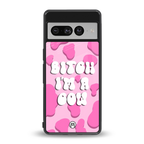 bitch i'm a cow back phone cover | glass case for google pixel 7 pro