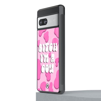 bitch i'm a cow back phone cover | glass case for Google Pixel 7