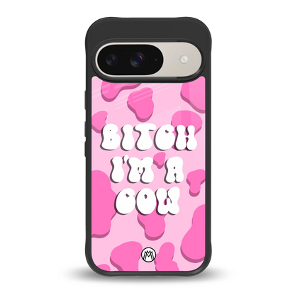 bitch i'm a cow back phone cover | glass case for google pixel 9
