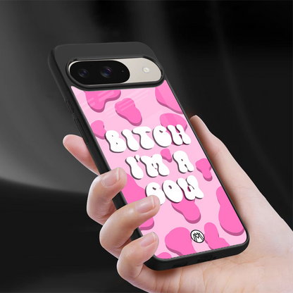 bitch i'm a cow back phone cover | glass case for google pixel 9