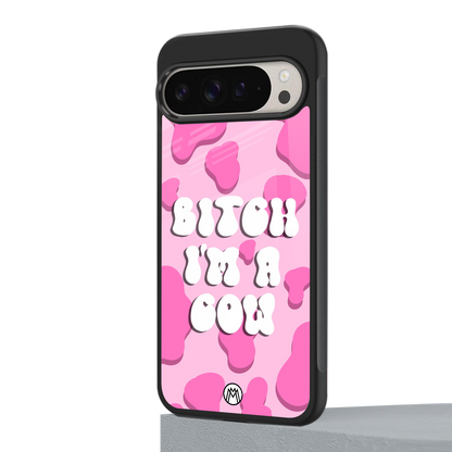 bitch i'm a cow back phone cover | glass case for google pixel 9 pro xl