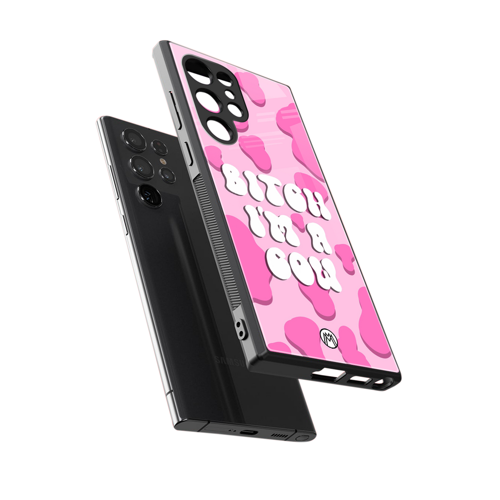 bitch i'm a cow back phone cover | glass case for samsung galaxy s23 ultra