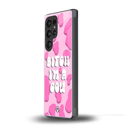 bitch i'm a cow back phone cover | glass case for samsung galaxy s25 ultra