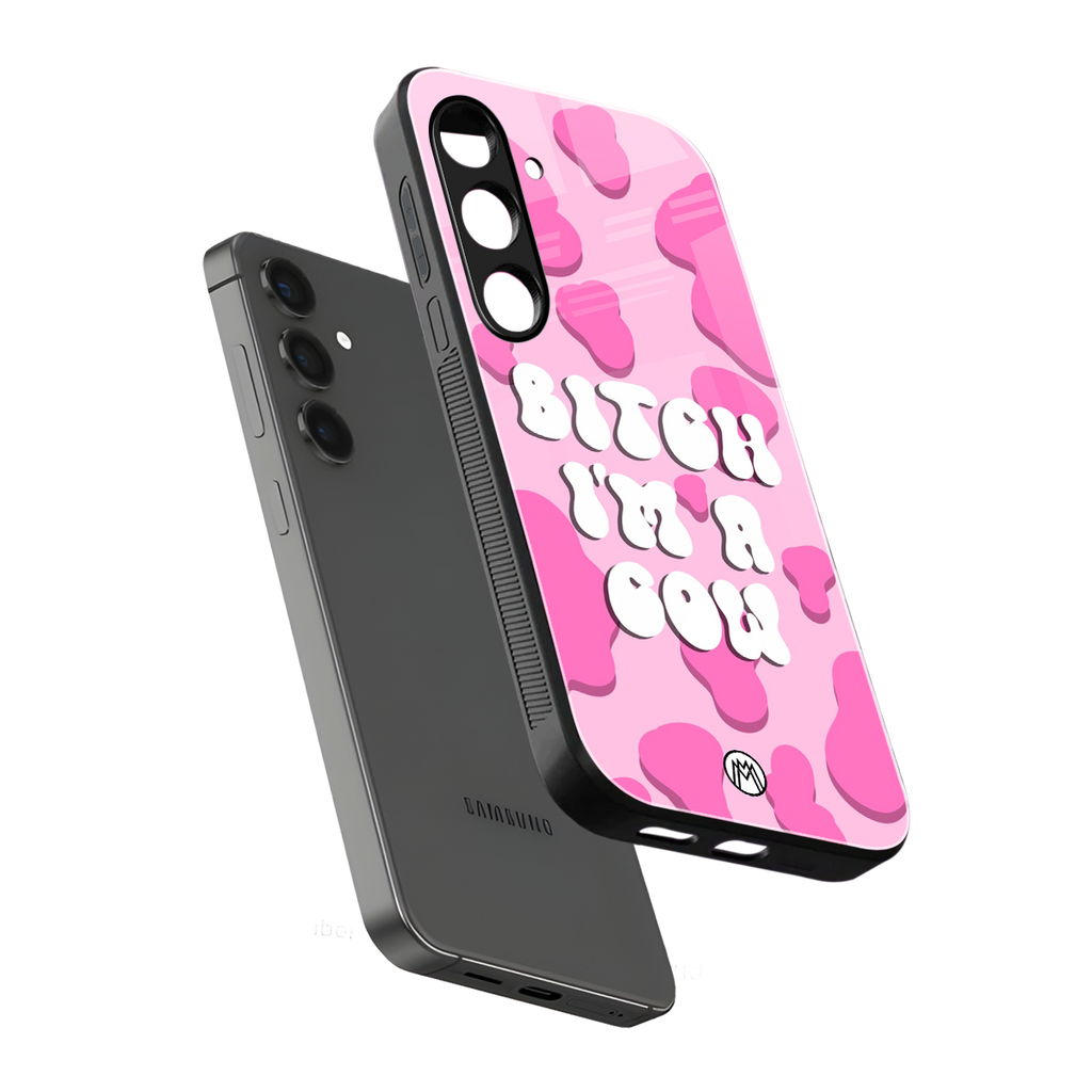 bitch i'm a cow back phone cover | glass case for samsung galaxy s24