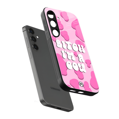 bitch i'm a cow back phone cover | glass case for samsung galaxy s24 fe