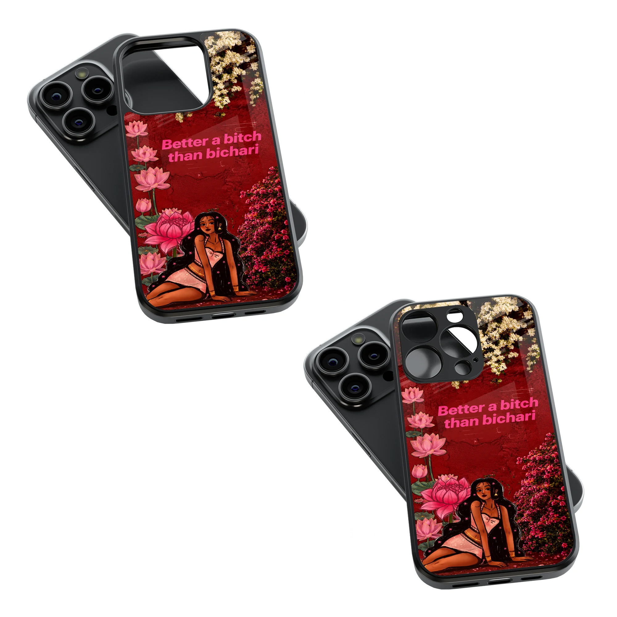 Trendy Glass Back Mobile Case for iPhone, Samsung, Redmi, OnePlus, Google Pixel, Motorola