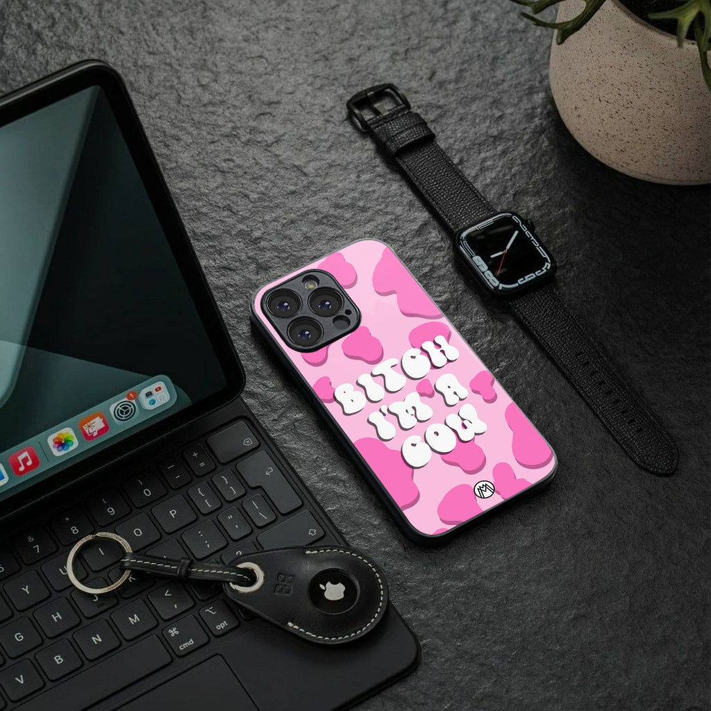 bitch i'm a cow back phone cover | glass case for google pixel 9 pro