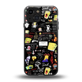 black aesthetic collage back phone cover | glass case for iphone 13 mini