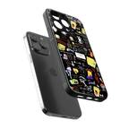 black aesthetic collage back phone cover | glass case for iphone 13 pro max