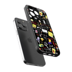 black aesthetic collage back phone cover | glass case for iphone 13 pro
