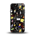 black aesthetic collage back phone cover | glass case for iphone 13