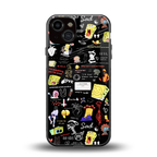 black aesthetic collage back phone cover | glass case for iphone 13