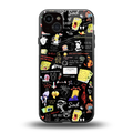 black aesthetic collage back phone cover | glass case for iphone 14 plus